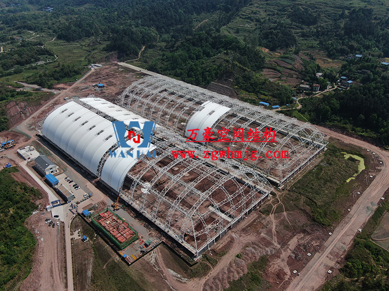 四川省华蓥市物流园区高兴货场膜结构工程现场视频