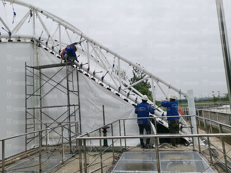 淮安盐化新材料产业园区污水处理厂膜结构项目竣工