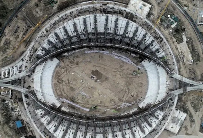 援建柬埔寨体育场 索网张拉圆满完成 援建柬埔寨体育场 索网张拉圆满完成