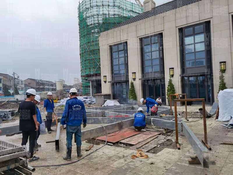 台州大板桥ETFE气枕天幕项目开始施工
