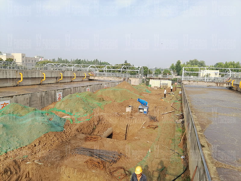 亳州市污水处理厂一期氧化沟密封升级改造工程施工中