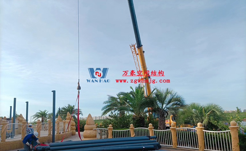 上海海昌海洋公园钢膜结构工程开始施工