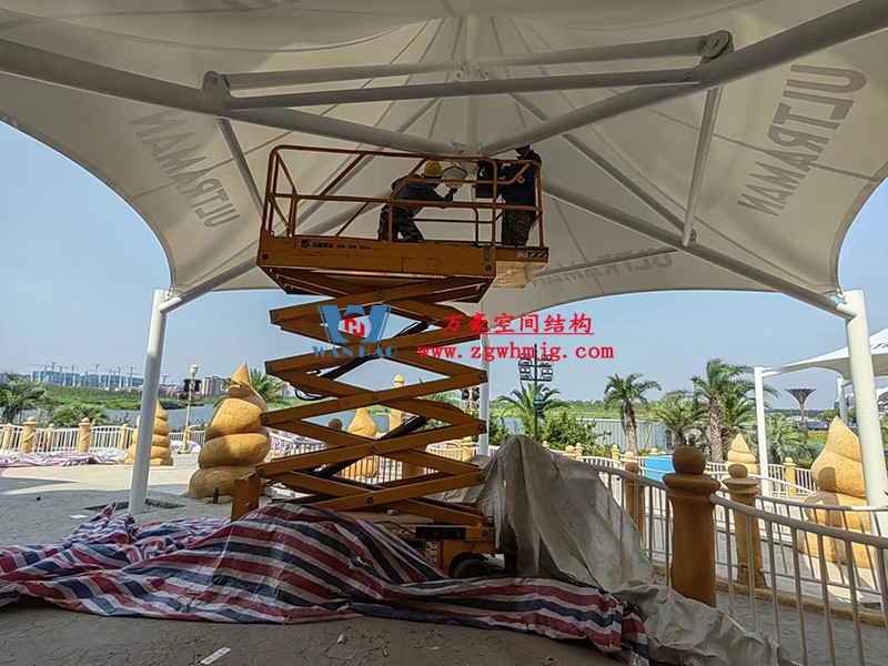 上海海昌海洋公园沙塔餐厅室外钢膜结构完工