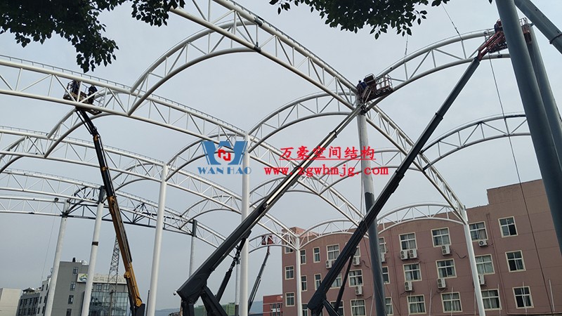 国网江西省电力有限公司培训中心实训基地改造膜结构项目最新施工进度