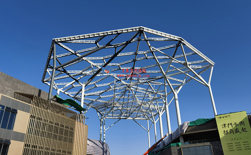 合肥文一塘溪津门天幕钢结构及ETFE气枕膜工程完工