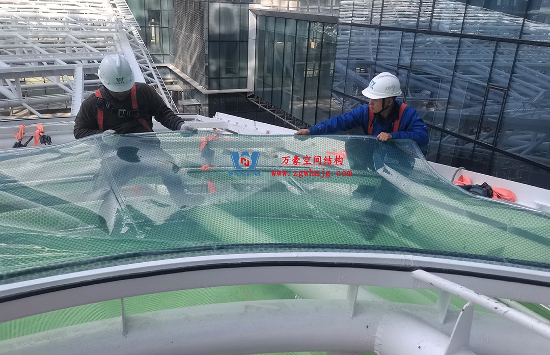 万豪—杭州博多森谷ETFE气枕连廊天幕项目迎来新进展
