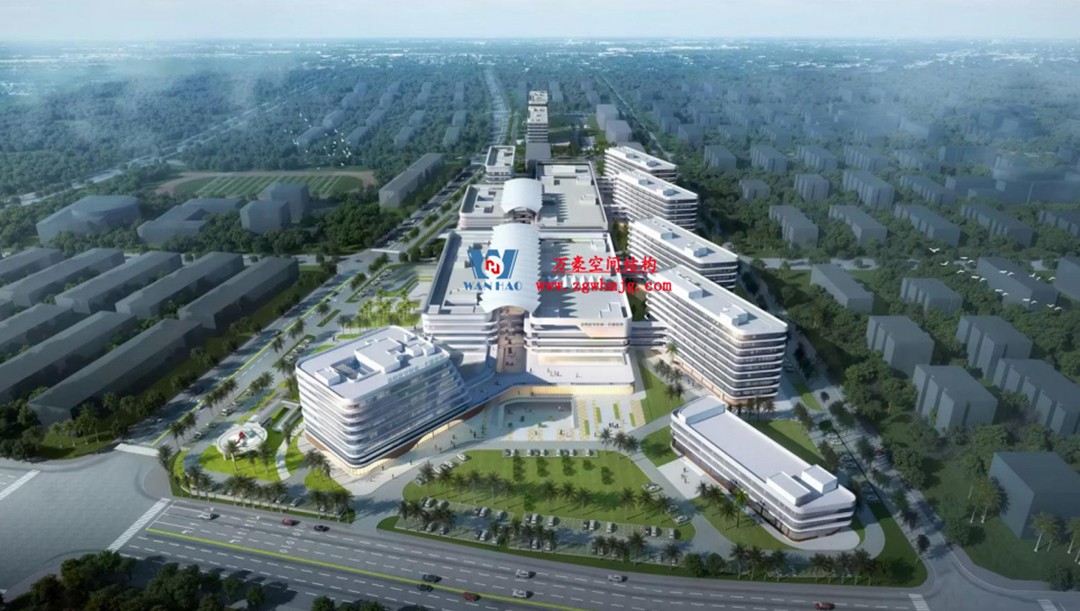 海南医学院第一附属医院江东新院区连廊天幕顺利完工