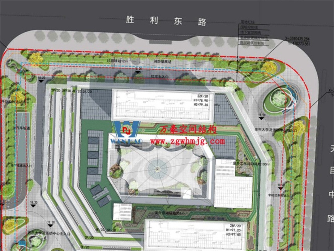 安吉县昌硕小区地块房产开发项目钢结构天幕