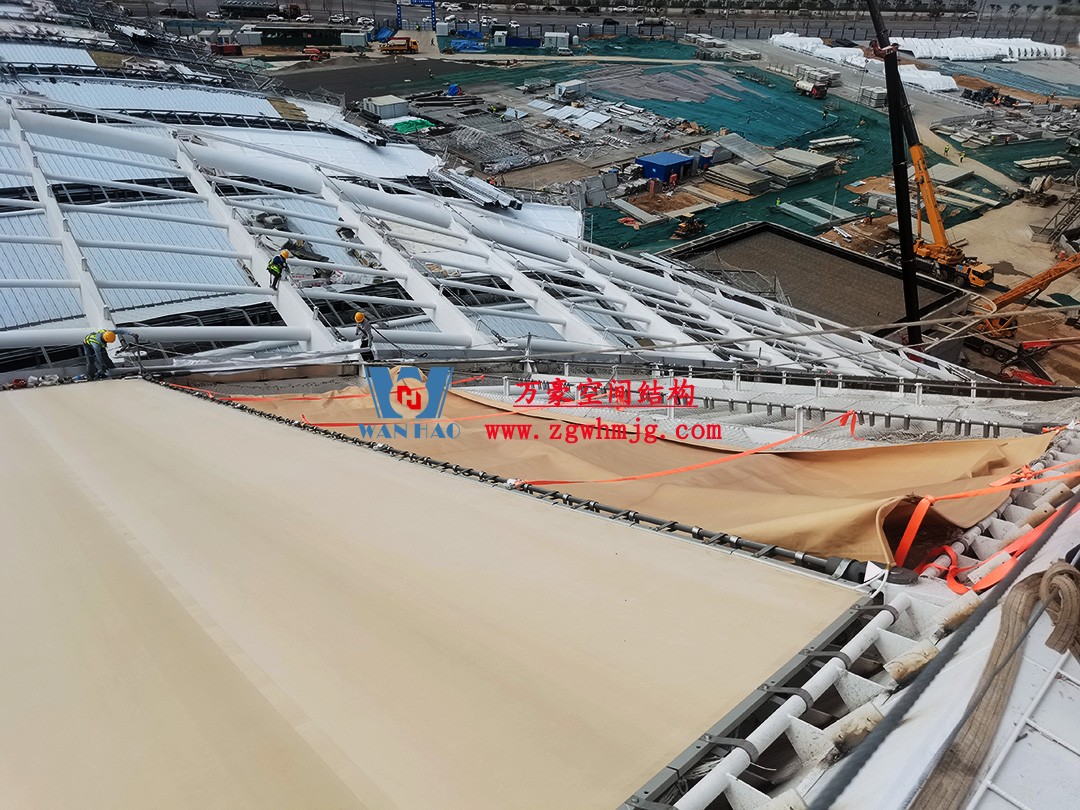 郑州中原高铁港数字展贸城ETFE膜结构 PTFE膜结构项目