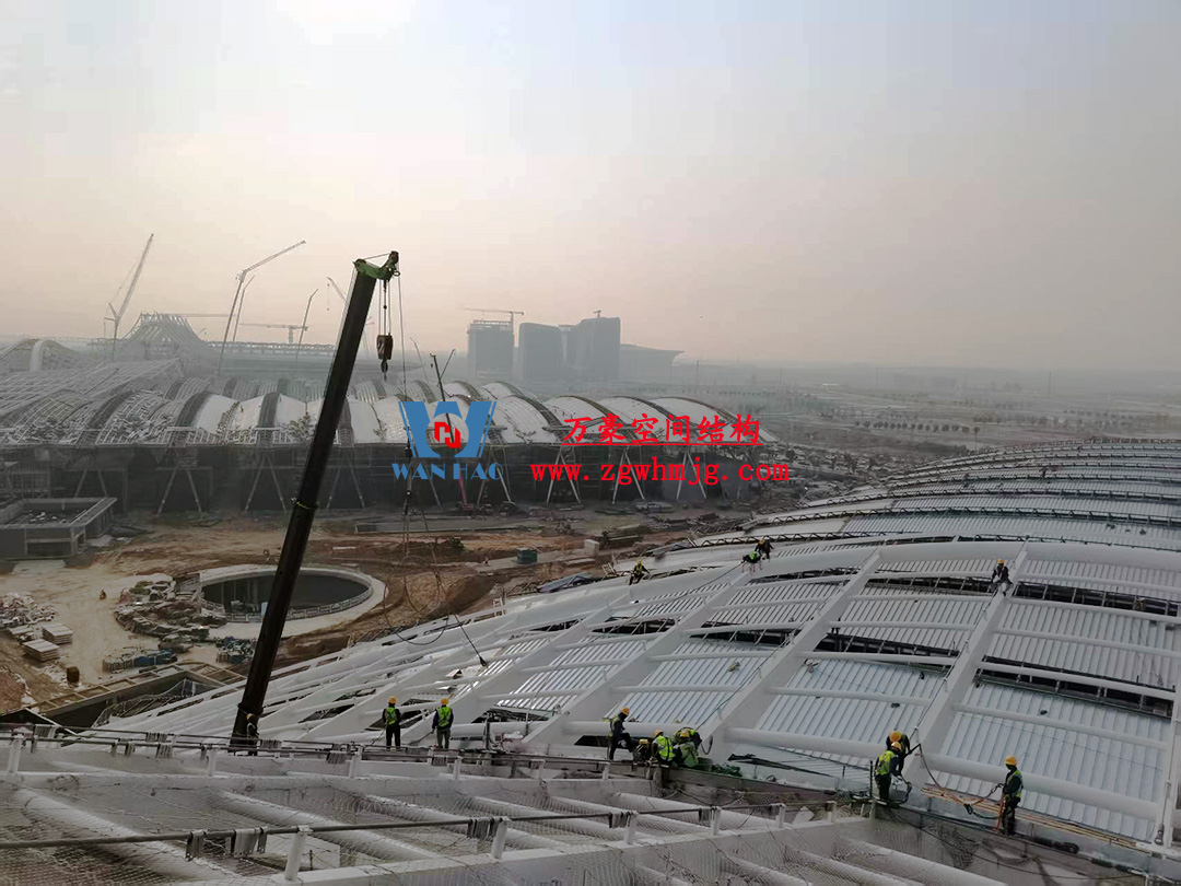 郑州中原高铁港数字展贸城ETFE膜结构 PTFE膜结构项目