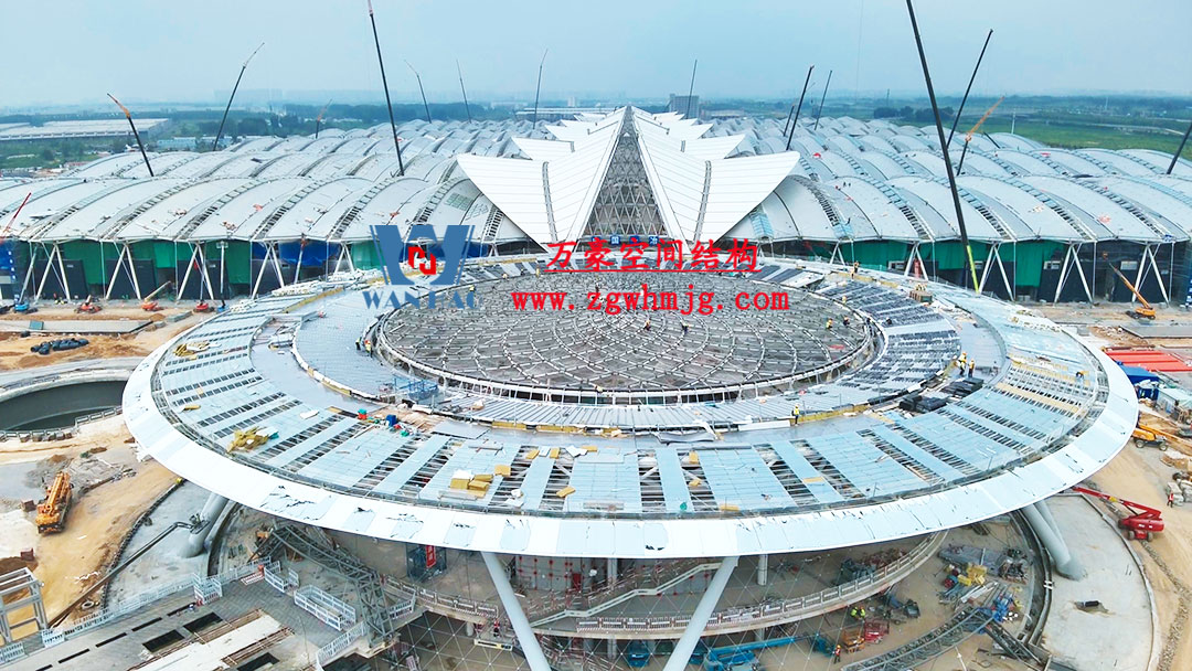 郑州中原高铁港数字展贸城ETFE膜结构 PTFE膜结构工程