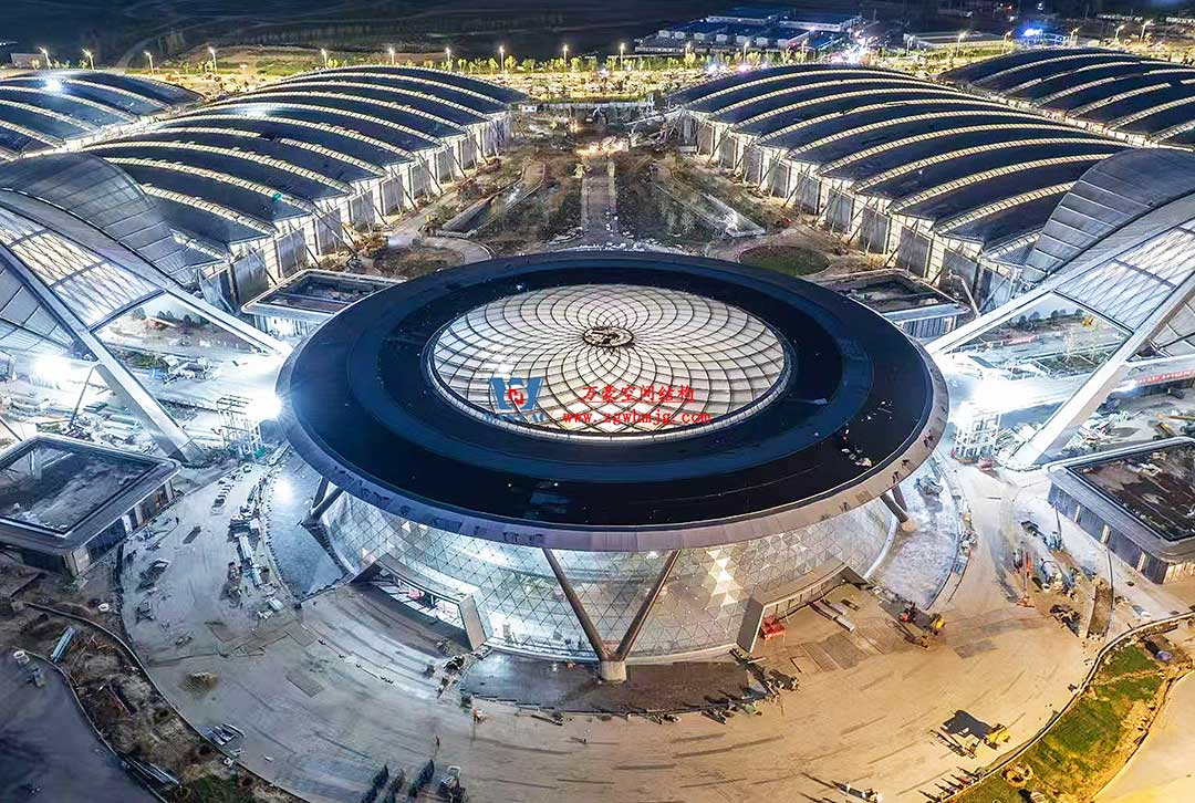 郑州中原高铁港数字展贸城ETFE膜结构 PTFE膜结构工程