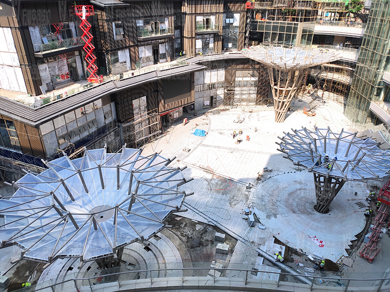 东南智汇城7#地块伞状ETFE膜结构工程竣工