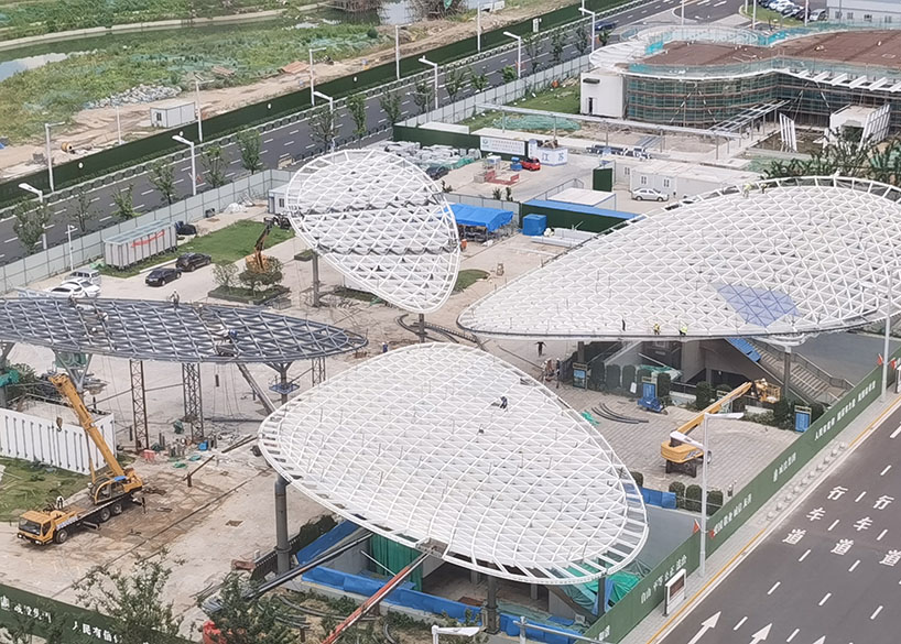 沪通铁路张家港站前广场蝴蝶造型空间钢结构